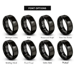 font options for inside engraving on black north arrow rings