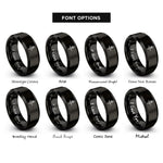 font options for inside engraving on black north arrow rings