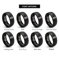 font options for inside engraving on black north arrow rings