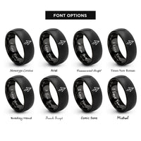 font options for inside engraving on black north arrow rings