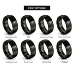 font options for inside engraving on black north arrow rings
