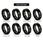 font options for inside engraving on black north arrow rings