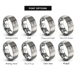font options for inside engraving on grey north arrow rings