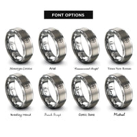 font options for inside engraving on gray north arrow rings