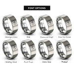 font options for inside engraving on gray north arrow rings