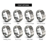 font options for inside engraving on gray north arrow rings