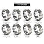 font options for inside engraving on gray north arrow rings