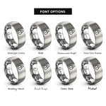 font options for inside engraving on gray north arrow rings