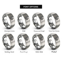 font options for inside engraving on grey north arrow rings