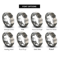font options for inside engraving on grey north arrow rings