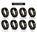 font options for inside engraving on gunmetal & black north arrow rings