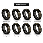 font options for inside engraving on gunmetal & black north arrow rings