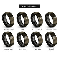 font options for inside engraving on gunmetal & black north arrow rings