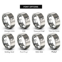 font options for inside engraving on silver north node rings