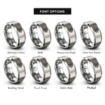 font options for inside engraving on grey north pole rings