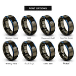 font options for inside engraving on gunmetal & blue north pole rings