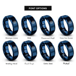 font options for inside engraving on blue north pole projection rings