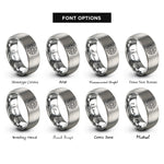 font options for inside engraving on silver north pole projection rings