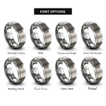 font options for inside engraving on gray north pole projection rings