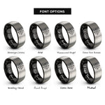 font options for inside engraving on black & grey north star badge rings