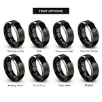 font options for inside engraving on black & gray north star badge rings
