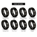 font options for inside engraving on black north star badge rings