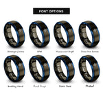 font options for inside engraving on gunmetal & blue north star polaris rings