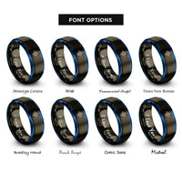 font options for inside engraving on gunmetal & blue north star polaris rings