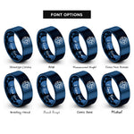 font options for inside engraving on blue northern hemisphere rings
