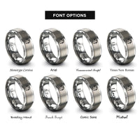 font options for inside engraving on grey northern hemisphere rings