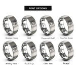 font options for inside engraving on silver northern hemisphere rings