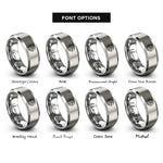 font options for inside engraving on grey northern hemisphere rings