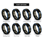 font options for inside engraving on gunmetal & blue northern hemisphere rings