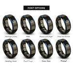 font options for inside engraving on gunmetal & blue northern hemisphere rings