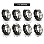 font options for inside engraving on black & gray northern territory rings