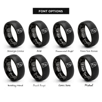 font options for inside engraving on black northern territory rings