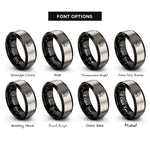 font options for inside engraving on black & gray northwest territories rings