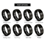 font options for inside engraving on black northwest territories rings