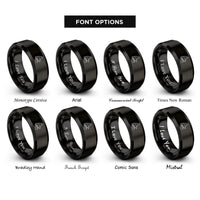 font options for inside engraving on black northwest territories rings
