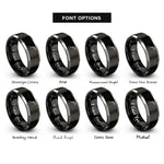 font options for inside engraving on black & grey norway rings
