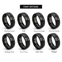 font options for inside engraving on black norway rings