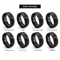 font options for inside engraving on black norway rings