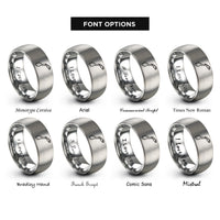 font options for inside engraving on grey norway rings