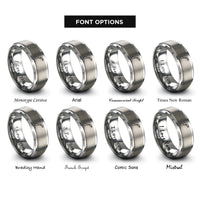 font options for inside engraving on grey norway rings