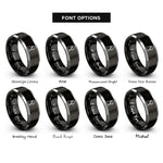 font options for inside engraving on black & silver nosferatu silhouette rings