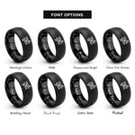 font options for inside engraving on black not equals rings