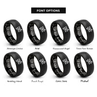 font options for inside engraving on black not equals rings