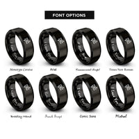 font options for inside engraving on black not equals rings
