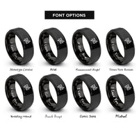 font options for inside engraving on black not equals rings