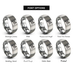 font options for inside engraving on gray not equals rings